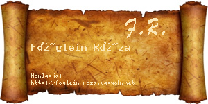 Föglein Róza névjegykártya